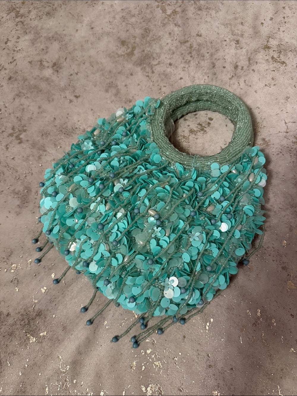 Turquoise Tiffany Blue Beaded Bag